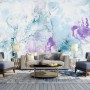 Turquoise Purple Marble Style Brush Wallpaper Mural