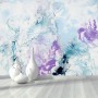 Turquoise Purple Marble Style Brush Wallpaper Mural