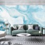 Acrylic Painting Fresh Blue Waves Wallpaper Mural