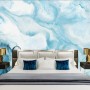 Acrylic Painting Fresh Blue Waves Wallpaper Mural