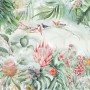 Colorful Tropical Exotic Cactus Floral with Little Birds Wallpaper Mural