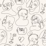 Elegant Abstract Faces Wallpaper Mural