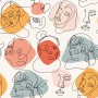Colorful Abstract Faces Wallpaper Mural
