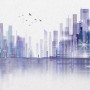 Black Green Dark Cityscape Wallpaper Mural