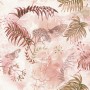Pink Leaf and Blossom Wallpaper Mural