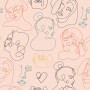 Abstract Pink Faces Wallpaper Mural