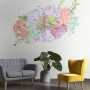 Watercolor Soft Echeveria Cactus Florals Wall Decal Sticker