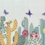 Watercolor Drawing Cactuses and Butterfly Wallpaper Mural