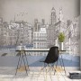 London Charcoal Drawing City Wallpaper Mural