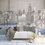 London Charcoal Drawing City Wallpaper Mural