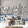 London Charcoal Drawing City Wallpaper Mural