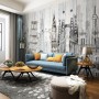 Watercolor City Famous Place Wallpaper Mural