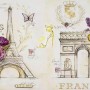Colorful Drawing Eiffel Tower Wallpaper Mural