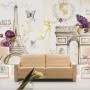 Colorful Drawing Eiffel Tower Wallpaper Mural