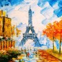 Oil Painting Eiffel Tower Landscape Wallpaper Mural