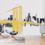 Watercolor City with Brooklyn Bridge Wallpaper Mural