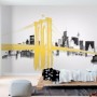 Watercolor City with Brooklyn Bridge Wallpaper Mural