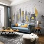 City Landscape Yellow City Light Wallpaper Mural