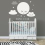 White Cute Fullmoon with Clouds Wall Decal Sticker