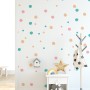 Pink Blue Colorful Doodle Polka Dots Wall Decal Sticker