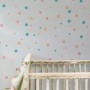 Pink Blue Colorful Doodle Polka Dots Wall Decal Sticker