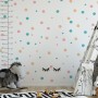 Pink Blue Colorful Doodle Polka Dots Wall Decal Sticker