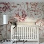 Nursery Pastel Peony Watercolor Floral For Girls Wallpaper Mural