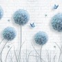 Dandelion Floral and Butterfly Wallpaper Mural