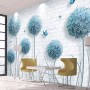 Dandelion Floral and Butterfly Wallpaper Mural