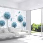 Dandelion Floral and Butterfly Wallpaper Mural