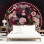 Circle Dark Floral Wallpaper Mural