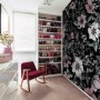 Dark Floral with White Daisy Wallpaper Mural