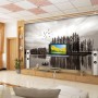 Monochrome Dark Forest and Lake Wallpaper Mural