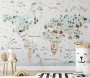 Kids Map with Little Animals Wallpaper Mural