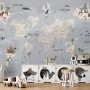 Kids Political World Map Wallpaper Mural