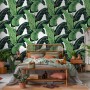 Green Banana Leaf Pattern Wallpaper Mural