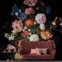 Elegant Dutch Dark Floral Bouquet Wallpaper Mural