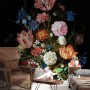 Elegant Dutch Dark Floral Bouquet Wallpaper Mural