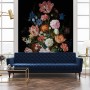 Elegant Dutch Dark Floral Bouquet Wallpaper Mural