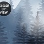 Monochrome Mountainscape with Misty Forest Wallpaper Mural