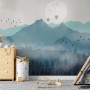 Misty Mountain Landscape with Moon Wallpaper Mural