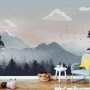Kids Mountain Landscape with Snow Wallpaper Mural