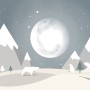 Kids Mountainscape with Cute Bear and Gray Skyscape Wallpaper Mural