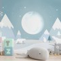 Kids Mountainscape with Bears and Blue Skyscape Wallpaper Mural