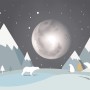Kids Mountainscape with Cute Bears and Nightscape Wallpaper Mural
