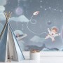 Soft Shining Planets and Astronaut for Boys Space Wallpaper Mural