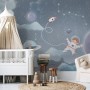Soft Shining Planets and Astronaut for Boys Space Wallpaper Mural