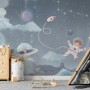 Soft Shining Planets and Astronaut for Boys Space Wallpaper Mural