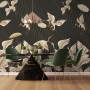 Gold Style Vintage Asian Crane Birds Wallpaper Mural