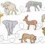 Abstract Animal Line Art Wallpaper Mural